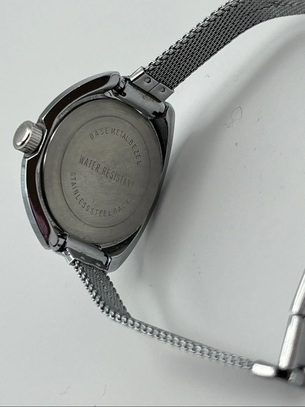 Vintage Timex Silver Case Watch with Brown Dial